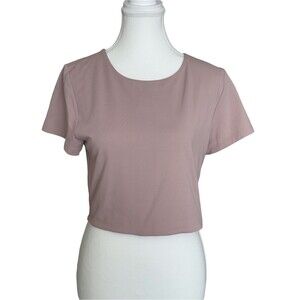 Babaton Contour Cropped Tee Dusty Pink XL Aritzia Minimalist Soft Girl